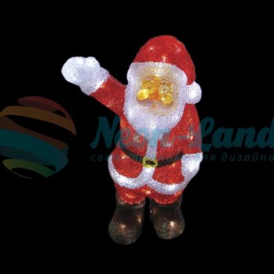 Акриловая светодиодная фигура "Санта Клаус приветствует" 30 см