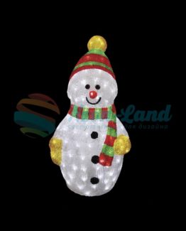 Акриловая светодиодная фигура "Снеговик с шарфом" 60 см