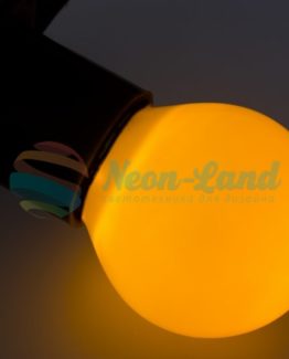 Лампа шар e27 5 LED  Ø45мм - желтая