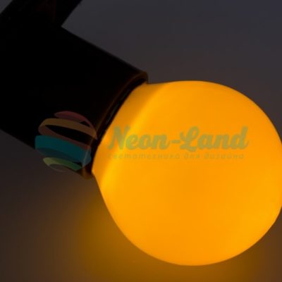 Лампа шар e27 5 LED  Ø45мм - желтая