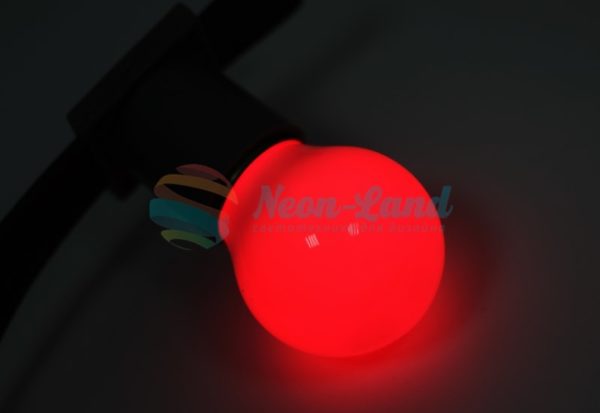 Лампа шар e27 3 LED  Ø45мм - красная