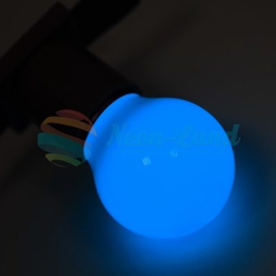 Лампа шар e27 3 LED  Ø45мм - синяя