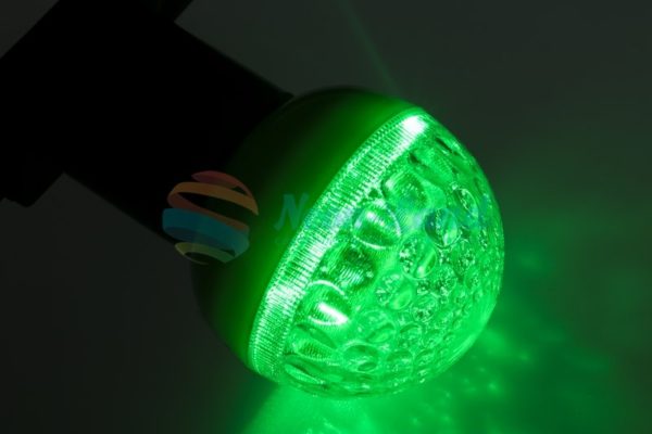 Лампа шар e27 9 LED  Ø50мм зеленая
