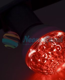 Лампа шар e27 10 LED  Ø50мм  красная 24В
