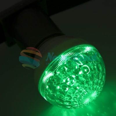 Лампа шар e27 10 LED  Ø50мм  зеленая 24В