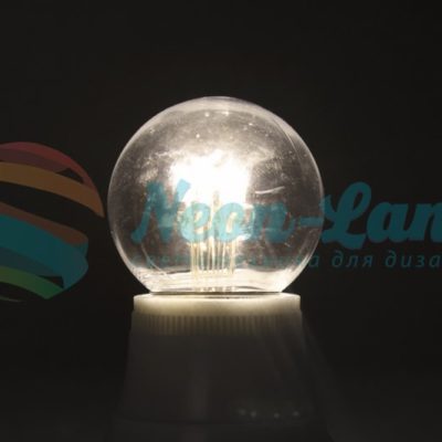 Лампа шар e27 6 LED  Ø45мм - белая