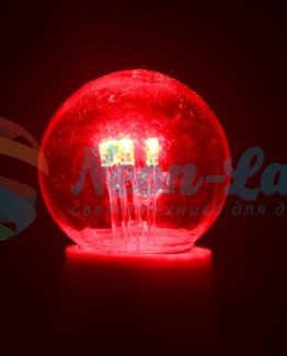 Лампа шар e27 6 LED  Ø45мм - красная