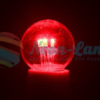 Лампа шар e27 6 LED  Ø45мм - красная