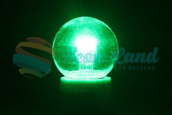 Лампа шар e27 6 LED  Ø45мм - зеленая