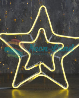 Фигура неоновая "Звезда двойная" 36х36 см