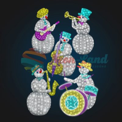 Оркестр снеговиков (5 фигур)
